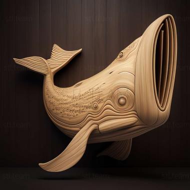 3D model The Fifty  two  hertz whale famous animal (STL)